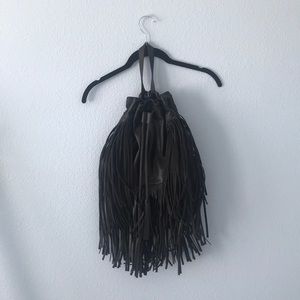 Fringe bucket backpack